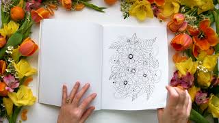 Floral Wonderland A Blooming Coloring Retreat coloring book by Rachel Reinert [upl. by Hnirt]