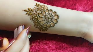 VERY BEAUTIFUL LATEST FLORAL ARABIC HENNA MEHNDI DESIGN FOR FRONT HAND  Tais HennaTehseens Henna [upl. by Xenia]