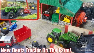 The Big 132 Model Farm Diorama Day 26  New Deutz Tractor  Sheep Escape [upl. by Neerom]