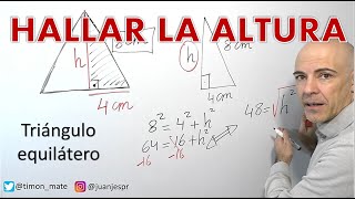 HALLA LA ALTURA DE UN TRIÁNGULO EQUILÁTERO dado un lado [upl. by Lemrahs]