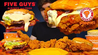 ASMR MUKBANG BEST FAST FOOD BURGER FRIED CHICKEN amp FRIES  WITH CHEESE [upl. by Thistle]