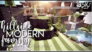 Hillside Modern Family Mansion 185k NO LARGE PLOT House Build ROBLOX Bloxburg [upl. by Sible529]