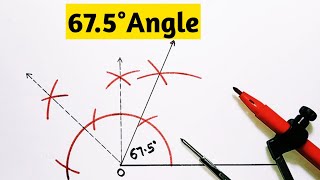 how to construct 675 degree angle using compass  675° angle  bisector of 135 degree angle [upl. by Asiralc135]