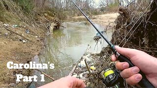 Are THERE FISH in this TRASHY CREEK North Carolina Fishing [upl. by Bart]