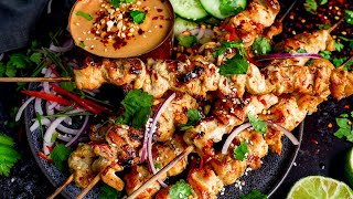 Easy Chicken Satay  Homemade Satay Sauce [upl. by Cecilla772]