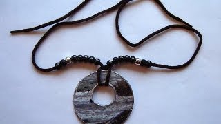 PAPER BEAD DONUT PENDANT how to diy jewelry making recycle cardboard [upl. by Reagan]