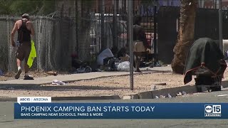 Phoenix street camping ban in certain places takes effect [upl. by Dez]