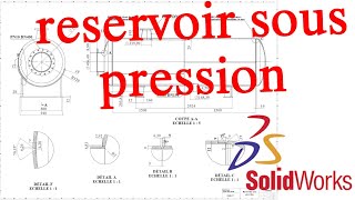 SOLIDWORKS Exemple N°2  Réservoir sous pression  pressure Vessel  part41 [upl. by Leighland]