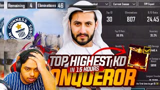 WORLD RECORD 25 KD CONQUEROR in 15 HOURS Fragger MK GAMING BEST Moments in PUBG Mobile [upl. by Aicert]