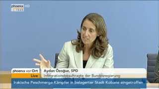 Aydan Özoguz stellt Bericht über die Lage der Ausländerinnen und Ausländer vor am 29102014 [upl. by Meenen]