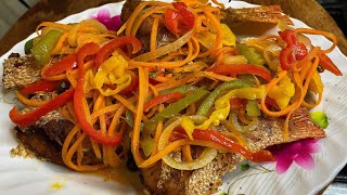 Escovitch Fish Jamaican Style Perfect Fried Red SnapperVegetable Pickle [upl. by Nyltac]