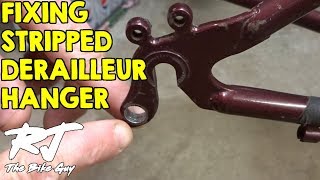 How To Fix Derailleur Hanger With Stripped Threads [upl. by Koralie]