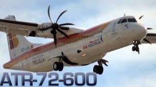 ATR 72600 Crosswind landing EC LRU HD [upl. by Smalley]