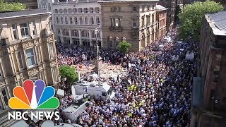 Manchester Vigil Unites In Song Dont Look Back In Anger  NBC News [upl. by Hetty989]