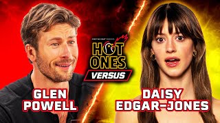 Glen Powell vs Daisy EdgarJones  Hot Ones Versus [upl. by Aratahc]