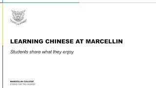 Learning Chinese at Marcellin College [upl. by Zevahc]