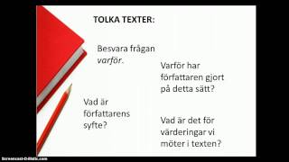 Textanalys  del 2 Svenska 3 [upl. by Ecinna]