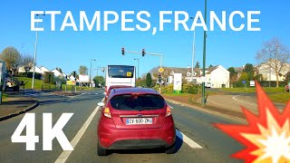 DRIVING IN PARIS 2021 4K TRAVEL VIDEO  ETAMPESFRANCE [upl. by Tabbi]