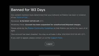 Roblox Stupid BansWarningsTerminations Part 32 [upl. by Yesnikcm132]