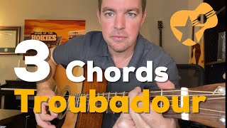 Troubadour  George Strait  3 Chord Guitar Lesson [upl. by Inohs]