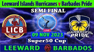 Leeward Islands Hurricanes vs Barbados Pride  LIH vs BP  2nd Semi Final Match of Super50 Cup 2023 [upl. by Seni]