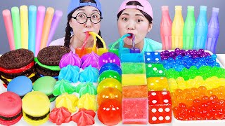 ASMR RAINBOW DESSERT FROZEN NIKLNIP COLOR ICE CREAM MUKBANG 무지개 디저트 먹방 DONA 도나 [upl. by Cletis]