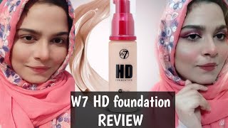 W7 HD foundation review  8 hours wearing test shade vanilla [upl. by Edelson]