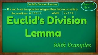 Euclids Division Lemma Class  10th [upl. by Solis]