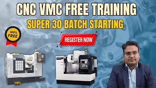 Free CNC VMC operating setting programming batch  registration start  offline practical trainning [upl. by Adelice]