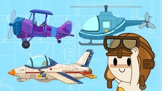 Lets Fly  Helicopter and Airplanes at Finleys Factory  Cartoon For Kids [upl. by Eirhtug]