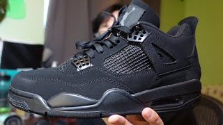 Jordan 4 Black Cat From DHGate  Review  On Foot [upl. by Etnoed914]