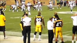 Hines Ward and William Gay Dancing 81811 Steelers vs Eagles [upl. by Eelame]