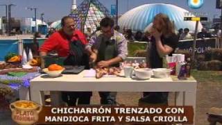 Terrible chicharrón trenzado con mandioca frita y salsa criolla Parte 1 [upl. by Uta]