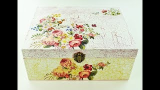 How to make a decoupage box  Painted box  Decoupage wooden box  Decoupage for beginners [upl. by Christiano]