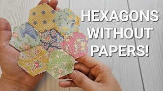 HEXAGONS WITHOUT PAPERS  Hand Piecing Tutorial  EPP [upl. by Nosnibor]