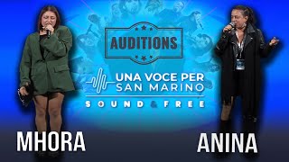 Mhora e Anina  Una voce per San Marino Audizioni [upl. by Ihcekn856]