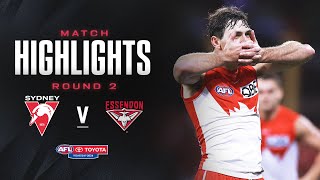 Sydney Swans v Essendon Highlights  Round 2 2024  AFL [upl. by Dloreh]