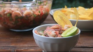 Receta del Ceviche de Camarón Ecuatoriano [upl. by Ycak]