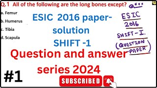 ESIC nursing exam preparation 2024  esic 2024 norcet07  Paper solution  question amp answer series [upl. by Reichel]