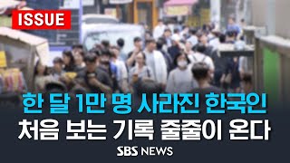 한 달 만에 1만 명 사라진 한국인처음 보는 기록 줄줄이 온다 이슈라이브  SBS [upl. by Dickey]