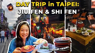 Spirited Away Town in Taiwan Jiufen Shifen Day Trip amp Sushi Train  Taipei Travel Vlog 🇹🇼 台灣旅行 [upl. by Nassir787]