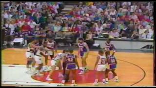 Jump Off Drazen Petrovic vs Vlade Divac Mar27 1990 [upl. by Lull307]