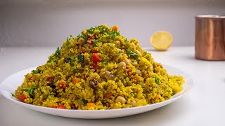 Moroccan Couscous Salad with Chickpeas  Vegan Recipe [upl. by Yllop830]