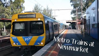 Metro Trains at Newmarket Station ft Steamrails Essendon Shuttles [upl. by Nevart]