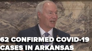 62 confirmed COVID19 cases in Arkansas  Full press conference [upl. by Latona]