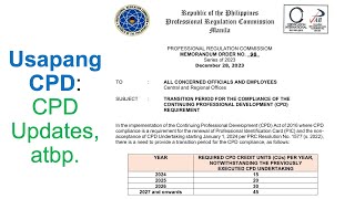 Usapang CPD  CPD Updates atbp [upl. by Enak]