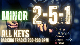 Minor 251 All Keys 250280 bpm Drum bass NO piano [upl. by Audris]