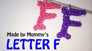 Rainbow Loom Letter F Charm Using Just the Hook [upl. by Drusy]