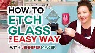 How to Etch Glass the Easy Way Armour Etch amp Vinyl Decals [upl. by Kerrin]