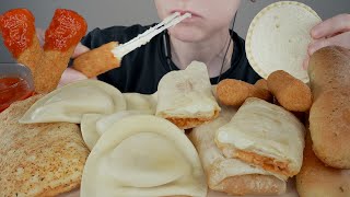 ASMR Leftover Freezer Foods Pizza Cheese Sticks Bread Burrito Peanut Butter amp Jelly Sandwich [upl. by Benedick]